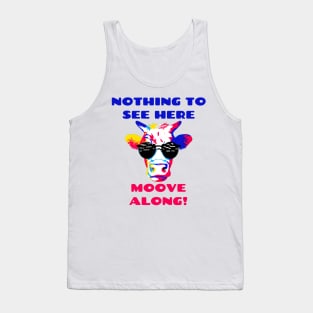 Moove Along! Pop Art Cool Cow Wearing Sunglasses Tank Top